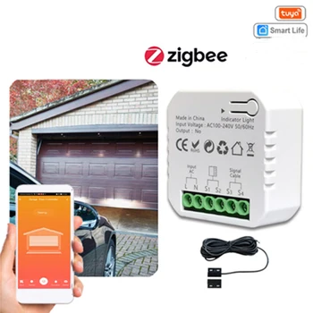Контролер за отваряне на гаражни врати Sasha ZigBee, приложение, гласово дистанционно управление, съвместими с Алекса Google Home, За дома гаражни врати