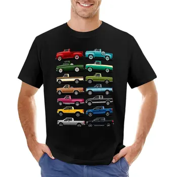 Еволюцията на камиони Ford F серия 1948-2021 г., тениски F1 F100 F150, блузи, мъжки дрехи, къса тениска, мъжки дрехи