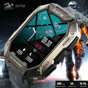 Sdotter Дълбоки водоустойчив Smart-часовници, Мъжки Противоударные Военни спортни часовници, 1,71-инчов монитор на кръвното налягане, Dr. умен часовник Relo