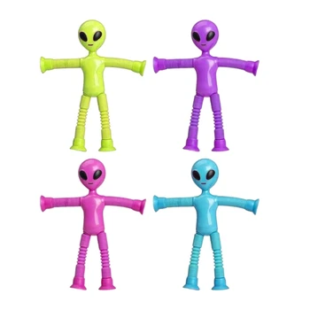 Телескопична тръба с вендузата, Еластична тръба с извънземна форма, Обучение Декомпрессионная играчка с Извънземни за пораснали деца