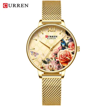 Curren Дамски часовници са Най-добрата марка за Луксозни Златни Дамски часовник, каишка от неръждаема Стомана, Класически Гривни, Дамски часовници Relogio Feminino