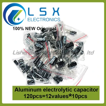 120шт 1 комплект от 120шт 12 стойностите 0,22 на ICF-470 uf Алуминиеви електролитни кондензатори гама от оборудване