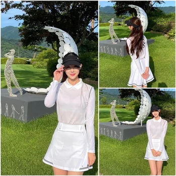 Нови дрехи за голф ST, дамска тениска с дълъг ръкав, корейската версия, спортна база топ