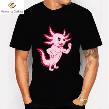 Тениска Оверсайз Axolotl за фитнес, тениски с анимационни герои за жени и Мъже, Реколта тениска, Памучен Облекло, Риза Оверсайз Camisa