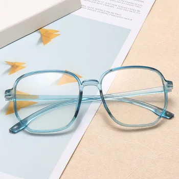 Модерни очила с защита от синя светлина Ультралегкого Цвят карамел в голяма квадратна Прозрачни Рамки Женски Компютърни очила за защита на очите