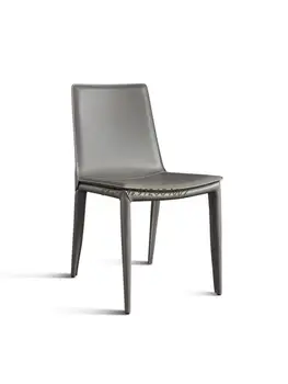 Трапезария стол от естествена кожа с седло, Модерен минималистичен стол за хранене в скандинавски стил, Луксозен Италиански маса за хранене с минималистичен