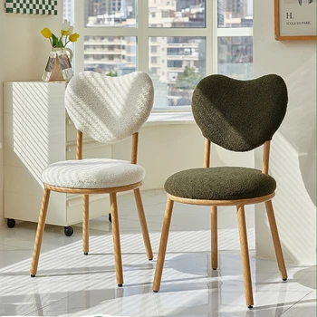 Удобно компютърно стол с облегалка във формата на сърце, просто стол за грим от плюшени нежната тъкан, устойчиво дизайнерски стол е с носеща способност