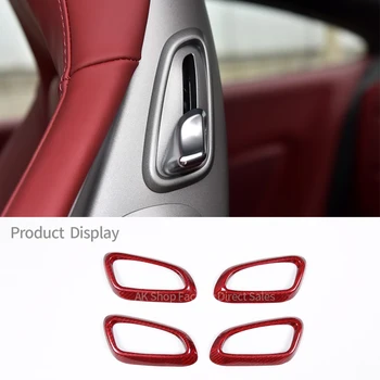 Аксесоари За интериора От Този Въглеродни Влакна, Червен Цвят, на Дръжката на Рамката на столчето за кола, Бутон за Регулиране на Седалката, на Капака на Панела За Porsche 911 718 2012-2019