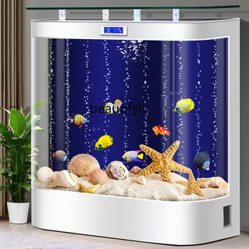 Нов аквариум за риби, хол, Малък и среден етаж, мързелив филтър с обратна линия, аквариум с рибка топка