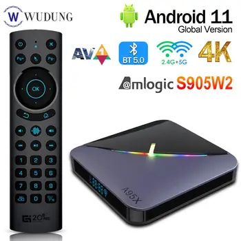 Android 11 A95X F3 Air ii ТВ-конзола Amlogic S905W2 4G 32G 64G RGB BT5.0 2,4 G 5G Wifi 4K HDR мултимедиен плейър Телеприставка VS A95XW2