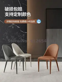 Лесен Луксозен стол за Хранене, модерен минималистичен стол с облегалка, Чист Червен Стол, маса за Хранене, стол за малък апартамент, Скандинавски стол, стол за грим