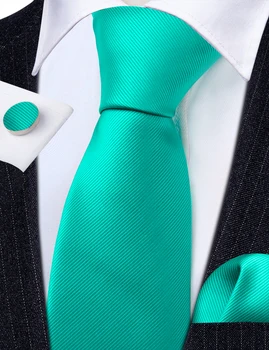 Луксозни маркови вратовръзки от тюркоаз коприна за мъже с квадратни запонками във формата на джоб, модерен вратовръзката е ръчна изработка за бизнес партита Бари.Дизайнер Wang