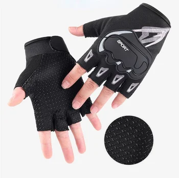 Спортни ръкавици, Мъжки и женски, нескользящие тактически ръкавици на половината от палеца, противоударные ръкавици за шофиране, колоездене, ръкавици за фитнес, мъжки