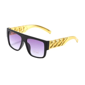 Дамски луксозни Дизайнерски слънчеви очила в златна Рамка в стил пънк, Женски хип-хоп Градиентные очила Y2k, очила за разходки, Правоъгълник Uv400