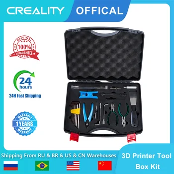 Набор от инструменти за 3D-принтер Creality, 18 Вида инструменти, Отвертки/Гаечен ключ/Клещи/Игла/SD-карти, комплект инструменти за 3D-принтер, ABS, Набор от инструменти за съхранение