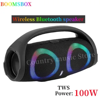bluetooth високоговорители с висока мощност мощност 100 Вата с цветен RGB подсветка водоустойчив безжичен субуфер 360 стерео съраунд звук TWS FM boombox