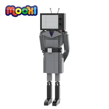 MOOXI Skibidi Тоалетна играта Титан Woman TV Фигурка Модел Герой Блок Играчка За Деца Строителство Тухла Сглобяване на детайли MOC1337
