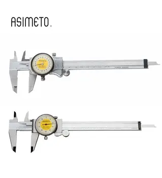 Германия Циферблатные апарати ASIMETO 0-150 0-200 0-300 0,02 мм/0,01 алуминиев корпус на циферблата модели 303-06-2 с дълбочина бар и възможност за измерване на