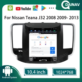 Екран на Android 12 Tesla за Nissan Teana J32 2008 2009 - 2013 Авто радио, мултимедиен плейър, навигация, GPS DSP, DVD 128 GB