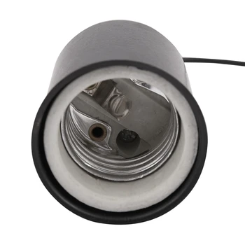 Гореща Керамика вита база 5X E27, Кръгла светодиодна крушка, адаптер за контакта, Метален държач на крушката с тел черен цвят