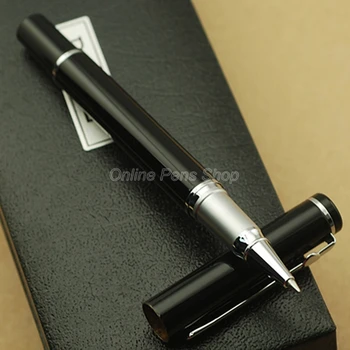 Duke, черна и сребриста химикалка химикалка с метален валяк, професионална писалка за писане DRP024