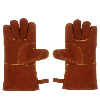 Заваръчни ръкавици, Топло-/Огнеупорни ръкавици, Устойчиви ръкавици, Ръкавици срещу изгаряния, Пожар, тъканни заваръчни ръкавици за барбекю