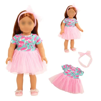 18-инчов кукла BARWA, Нова модни дрехи, гащеризон, сетчатое рокля със седалище убором за 18-инчови кукли