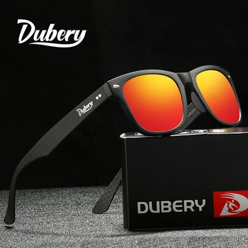 Слънчеви очила DUBERY от въглеродни влакна, Реколта Мъжки поляризирани Слънчеви очила за шофиране, Черни Квадратни очила за мъже, 6 цвята, модел 755