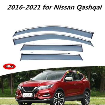 Външно Покритие Хром 2016 2017 2018 2019 2020 2021 за Nissan Qashqai Аксесоари Прозорец Очила Флюгерные Стъкло Защита От Вятър и Дъжд