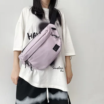 Найлонови скута Унисекс чанти, Градинска Поясная чанта в стил Хип-Хоп, чанта за вашия телефон, Нова Нагрудная чанта с Голям капацитет, чанти през рамо, Модерен Скута чанти