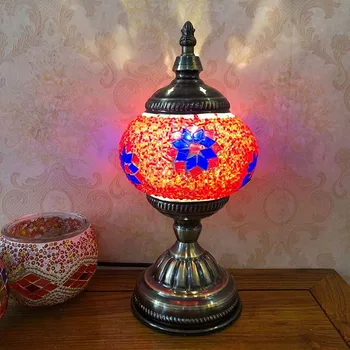 Настолна лампа от Турция в Ретро стил, Екзотична Спалня, хол, трапезария, хотел, Юго-Източна Азия, Настолна лампа ръчна изработка
