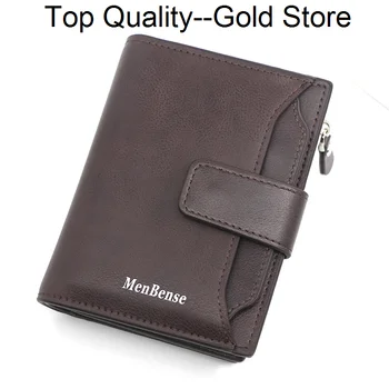 Нов Мъжки портфейл от изкуствена кожа с къса закопчалка, Ежедневна чанта за карти, за Оттичане, подложка с вградени, мъжки портфейл