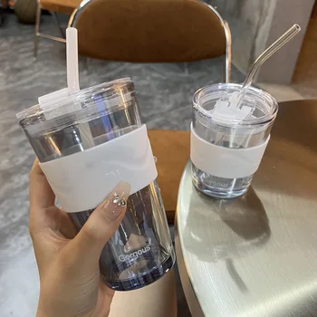 2023New Arctic straw light glass проста двойна чаша за чай с мляко, чаша за вода, чиста популярна чашата за Кафе