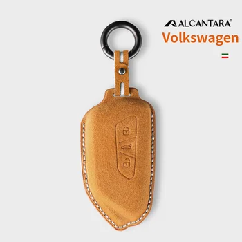 Калъф за автомобилни ключове от Алькантары, калъф за ключове, Обтегач за VW Volkswagen Golf 8 Tuang X ID4 ID6 ID3 Talagon Lamando L