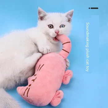 Плюшен играчка за котки, Красиви Забавни играчки за дъвчене котки, Интерактивно Коте, Мини-Скрежещущая Зъбите Мультяшная Дъвчене играчки, Аксесоари за домашни любимци