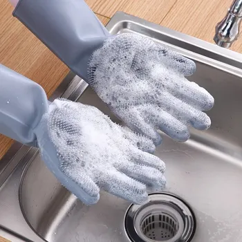 Ръкавици за миене на съдове Магически Ръкавици от силиконов каучук, за миене на съдове, Гъба-Чистач, инструменти за почистване на кухни