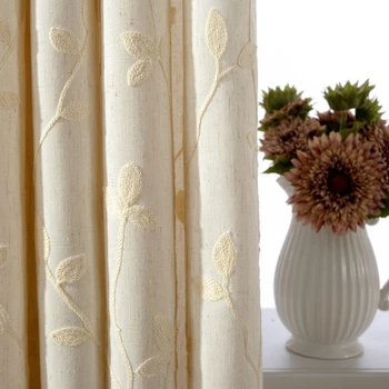 Висококачествени обикновена пердета от памук и лен в американски стил, Бродирани по поръчка, Хол, Спалня, Эркерное прозорец