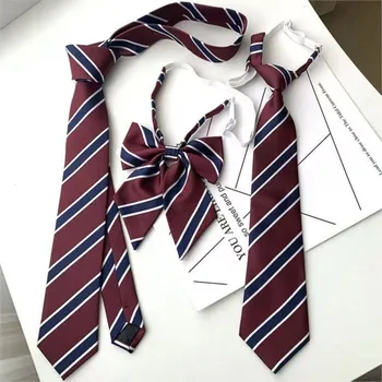 Оригинални японски вратовръзка Jk шарени, ръчно изработени, вино-червено, творчески вратовръзка на райе, аксесоари за равенство 1БР