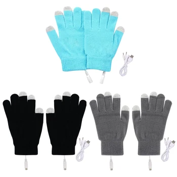Ръкавици с електрически отопляеми USB, Женски Мъжки топли ръкавици с нагревател за ръце, Преносими зимни ръкавици без пръсти с леко докосване на екрана, Носимые аксесоари