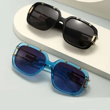 Модерни Дамски Слънчеви очила 2023, Луксозни Метални Модни Очила, Фирмен дизайн, Реколта Мъжки Квадратни Слънчеви Очила с Огледало