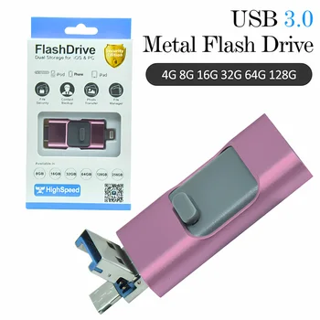 USB 3.0 Флаш памет 64 GB 128 GB За ipad Android 32 GB 256 GB Карта 3 в 1 Memory stick за iPhone/Android/Tablet PC