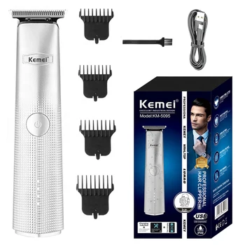 Машинка за оформяне на брада Kemei За мъже, Електрическа машина за рязане на коса, Акумулаторна машина за подстригване на коса, Мощен Тример за тяло
