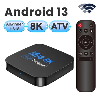 Transpeed ATV 13 Android TV Box Allwinner H618 С TV приложения BT5.0 Двойно 100M Wifi Поддръжка 8K Видео 3D телеприставка