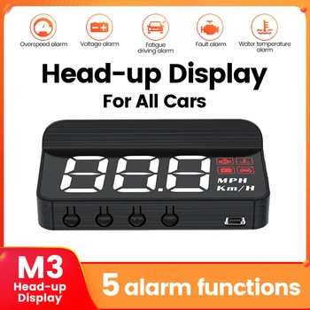 Дисплей M3 Heads Up OBD2, волтметър, километраж, предупреждение за превишаване на скорост, предупреждение за проблеми при шофиране, HUD-проектор, екран за всички автомобили
