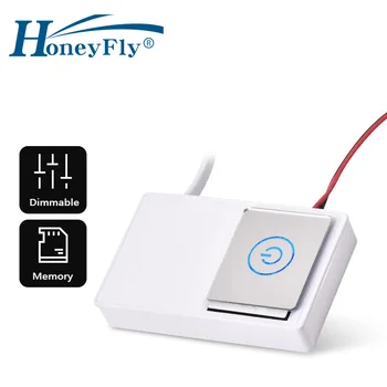HoneyFly Огледален Сензорен прекъсвач AC220V-DC12V 12 W Захранване LED ВКЛ/ИЗКЛ Затемняющий Лампа Скрит Сензорен контролер За Огледално-рефлексен лампи
