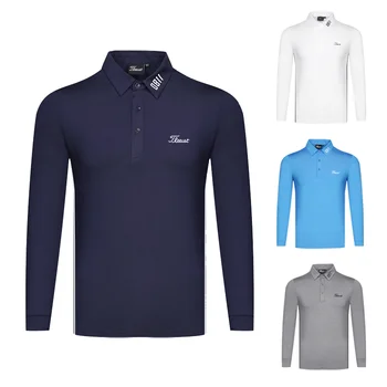 Мъжка тениска за голф, Пролетно-Есенна Спортни Облекла за Голф, Риза с дълъг ръкав, Дишащи Ризи Суха Засаждане за мъже