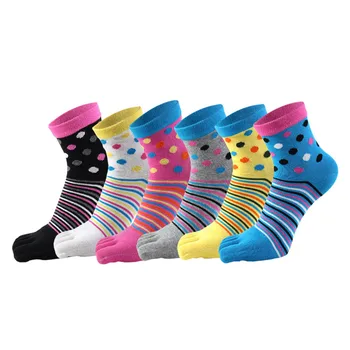 Нови Памучни Чорапи, за жени и момичета, цветни Чорапи с пет пръста, с Добро качество, Кальцетины, Чорапи до Глезените в стил Харадзюку, Мода