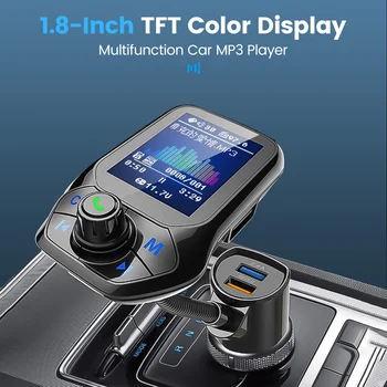 FM предавател, Bluetooth Хендсфри комплект за Кола за MP3 плейър с двойно USB зарядно за кола устройство FM модулатор Предавател U-диск/TF карта