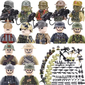 Военни Строителни Блокове Фигурки Подаръци, Играчки, Оръжия като Пистолети Обзавеждане Firebat Тежки Съветски Войски на САЩ Пруски Специалните Армейски