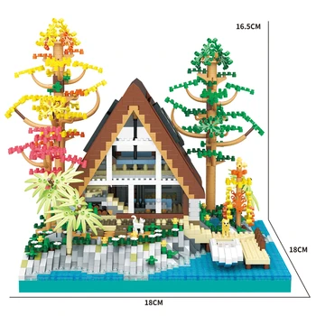 Идеи Къща на дърво в Средата на езерото Букет, Градивен елемент, Цвете, 3D модел, рамка за снимка, за Декорация на дома, Тухли, играчки, подаръци със собствените си ръце